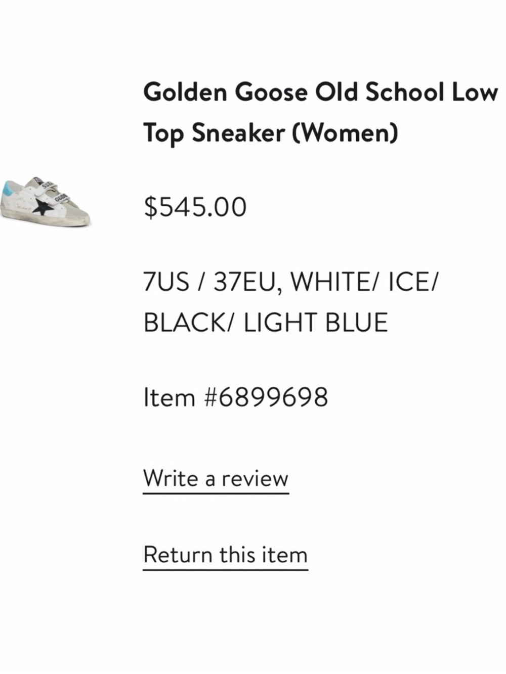 Golden Goose Old School White Sneakers with Black Star and Blue Heel - Picture 8 of 8